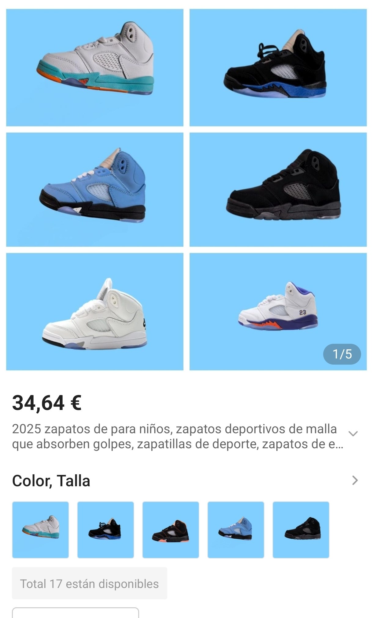 Nike Air Jordan 5 niños ✨