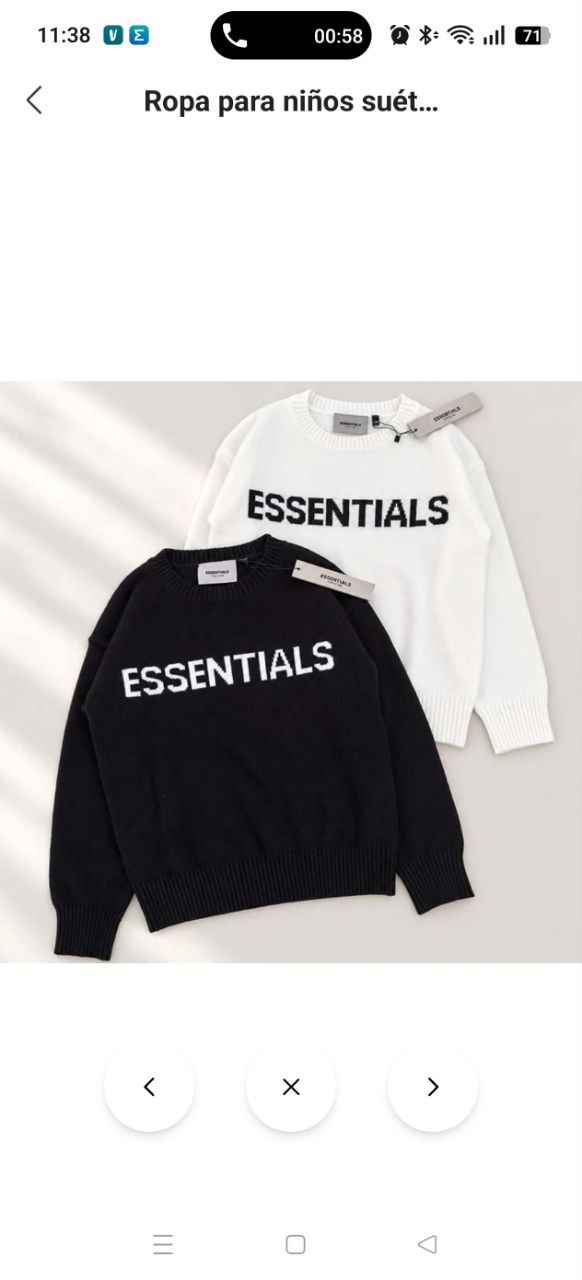 Suéter niños Essentials 20.41€‼ ✨